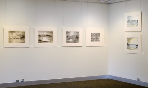 Lloyd Rees Lithographs, printed by master printer Fred Genis Installation View. Exhibition at Lone Goat Gallery 2016